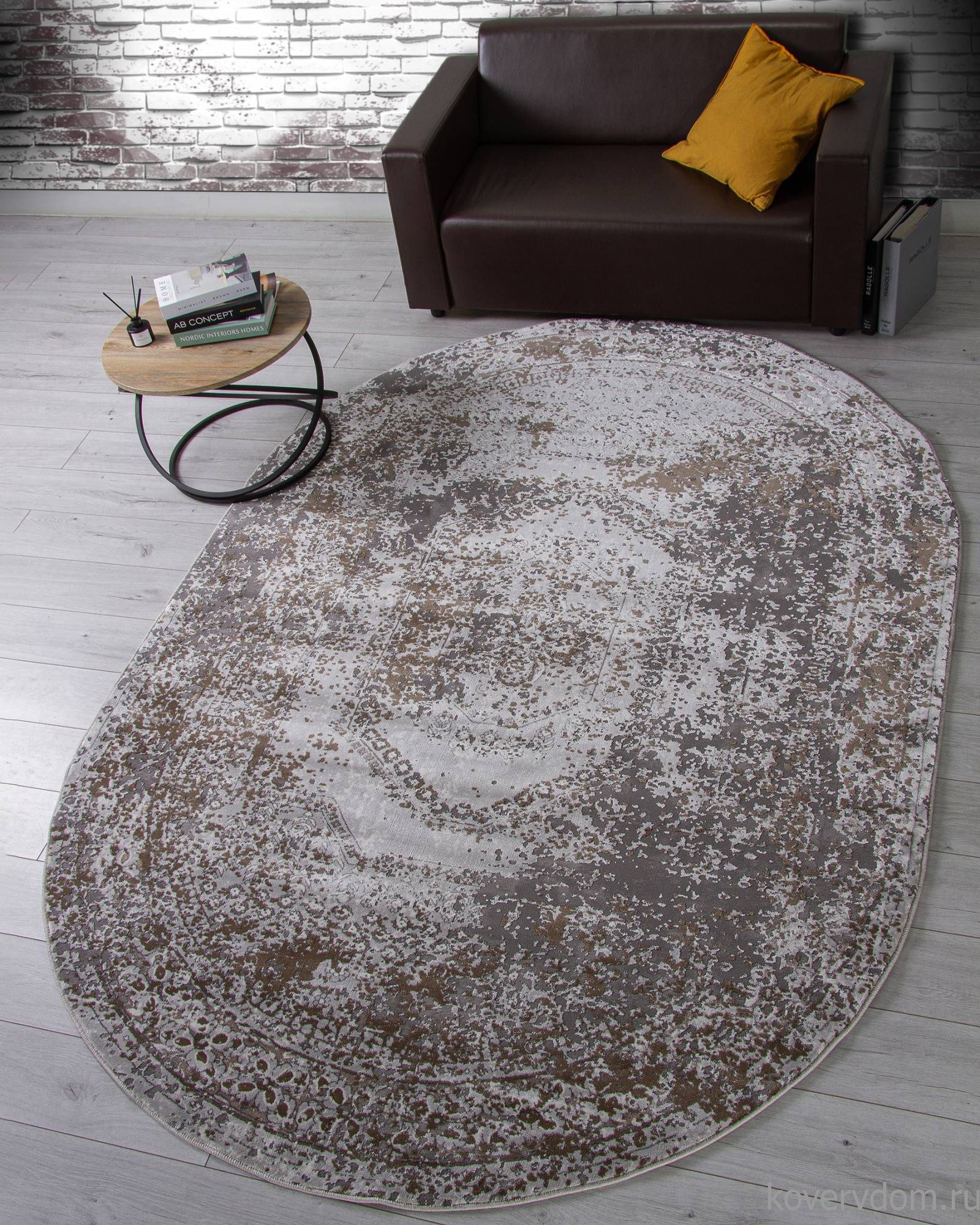 Ковер GRAFF F240 GRAY-BEIGE Овал