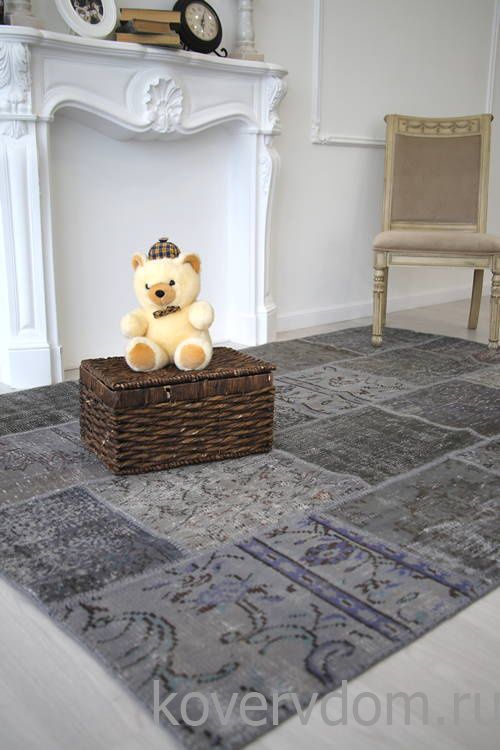 Винтажный ковер 100% шерсть пэчворк R-8105