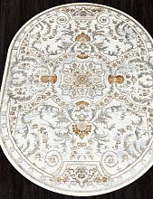 Ковер из полиэстера SAHARA-A 00765A GOLD FDY / CREAM HB Овал