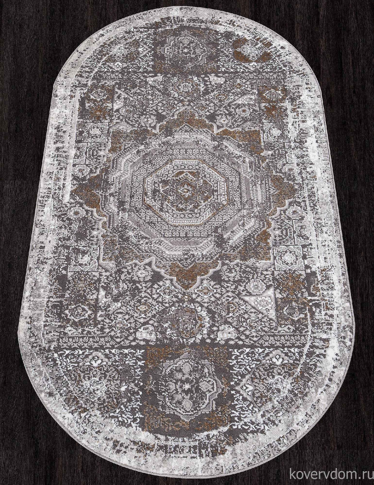 Ковер QUANTUM 03001G GREY / GREY Овал Ковер QUANTUM 03001G GREY / GREY Овал