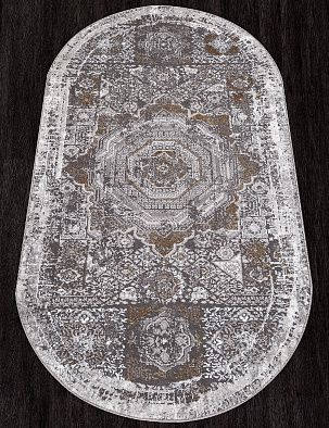 Ковер QUANTUM 03001G GREY / GREY Овал