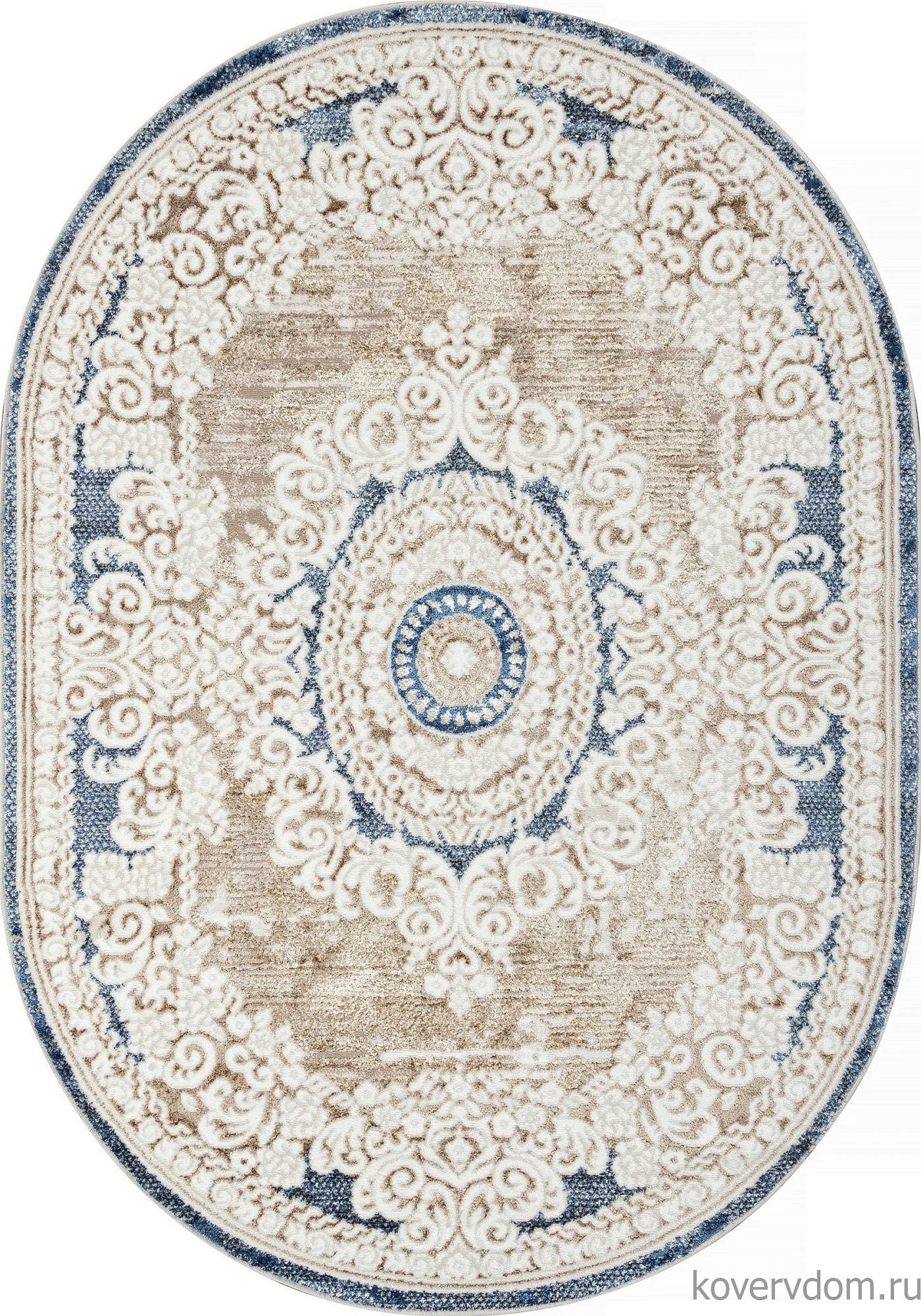 Ковер ANTEP O1701 630 CREAM / BLUE Овал